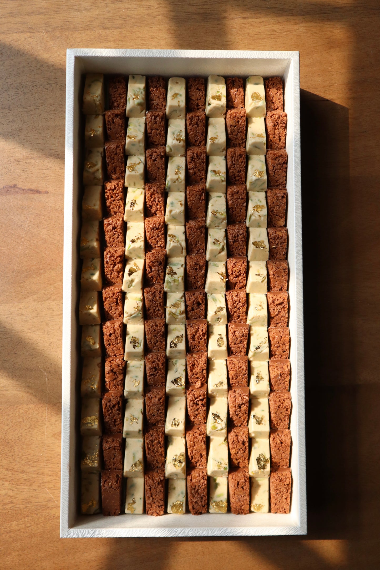 Rahash Pistachio Bites & Crunchy Milk Chocolate Crunchy Bites - Small Rectangle Tray