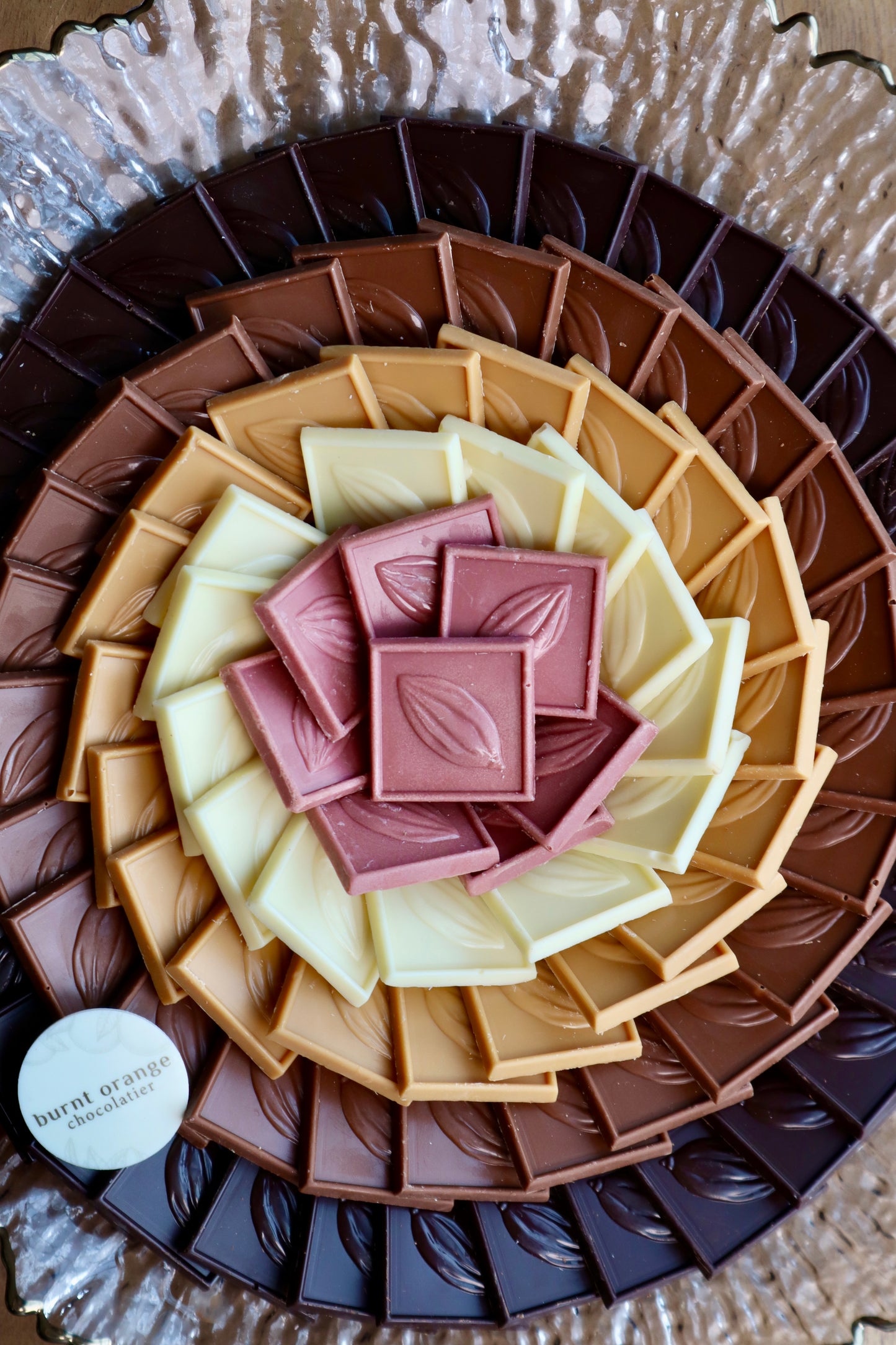 Chocolate Slab Assortment Glass Plate