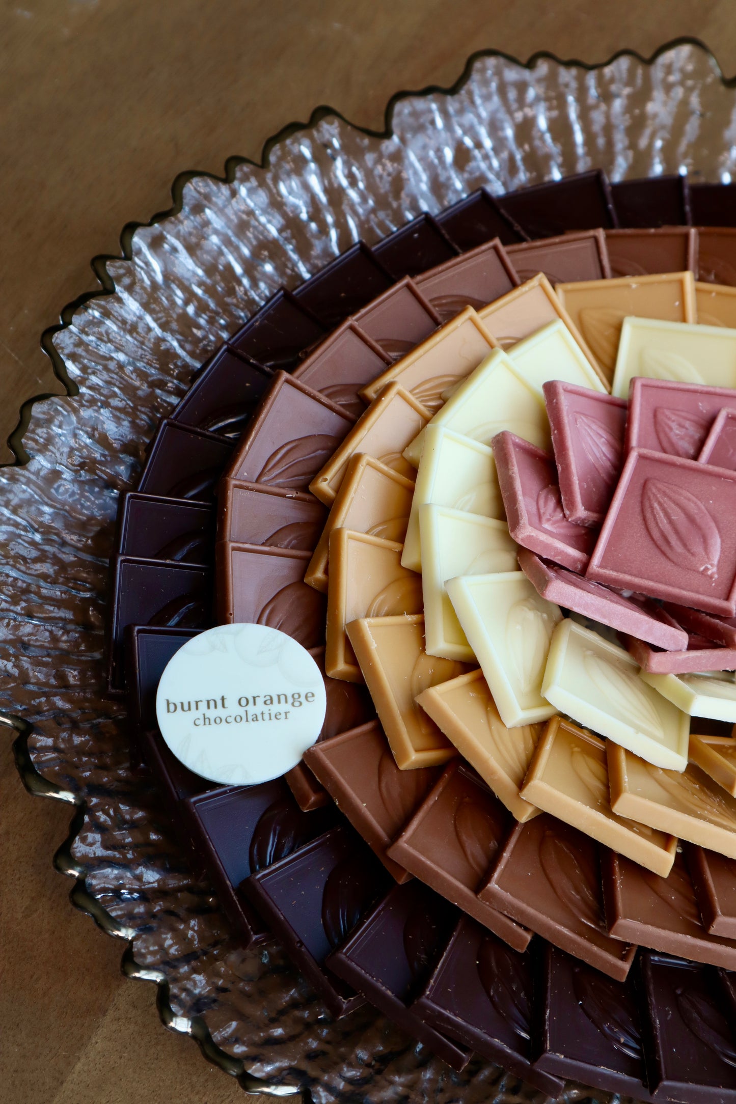 Chocolate Slab Assortment Glass Plate