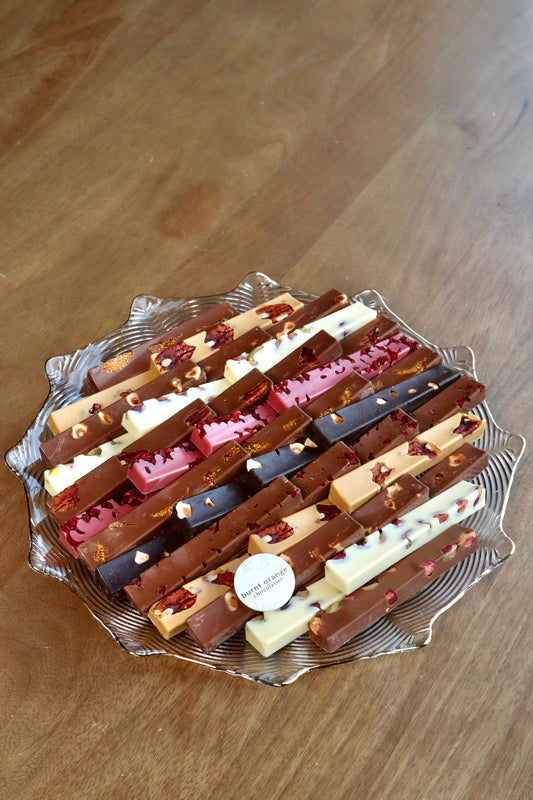 Sticks Nuts & Dried Fruits Glass Plate