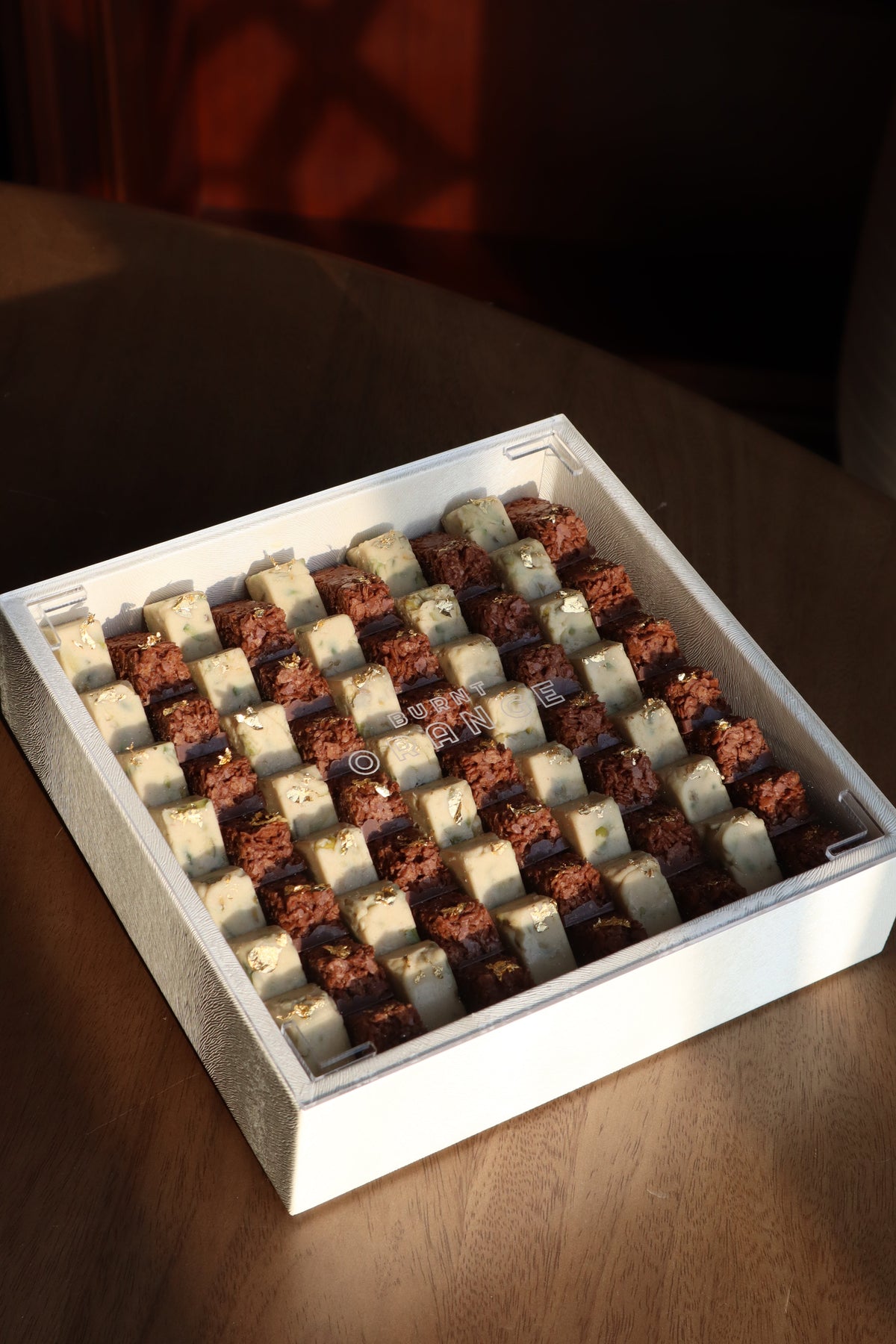 Rahash Pistachio Bites & Crunchy Milk Chocolate Crunchy Bites - Mini Square Tray