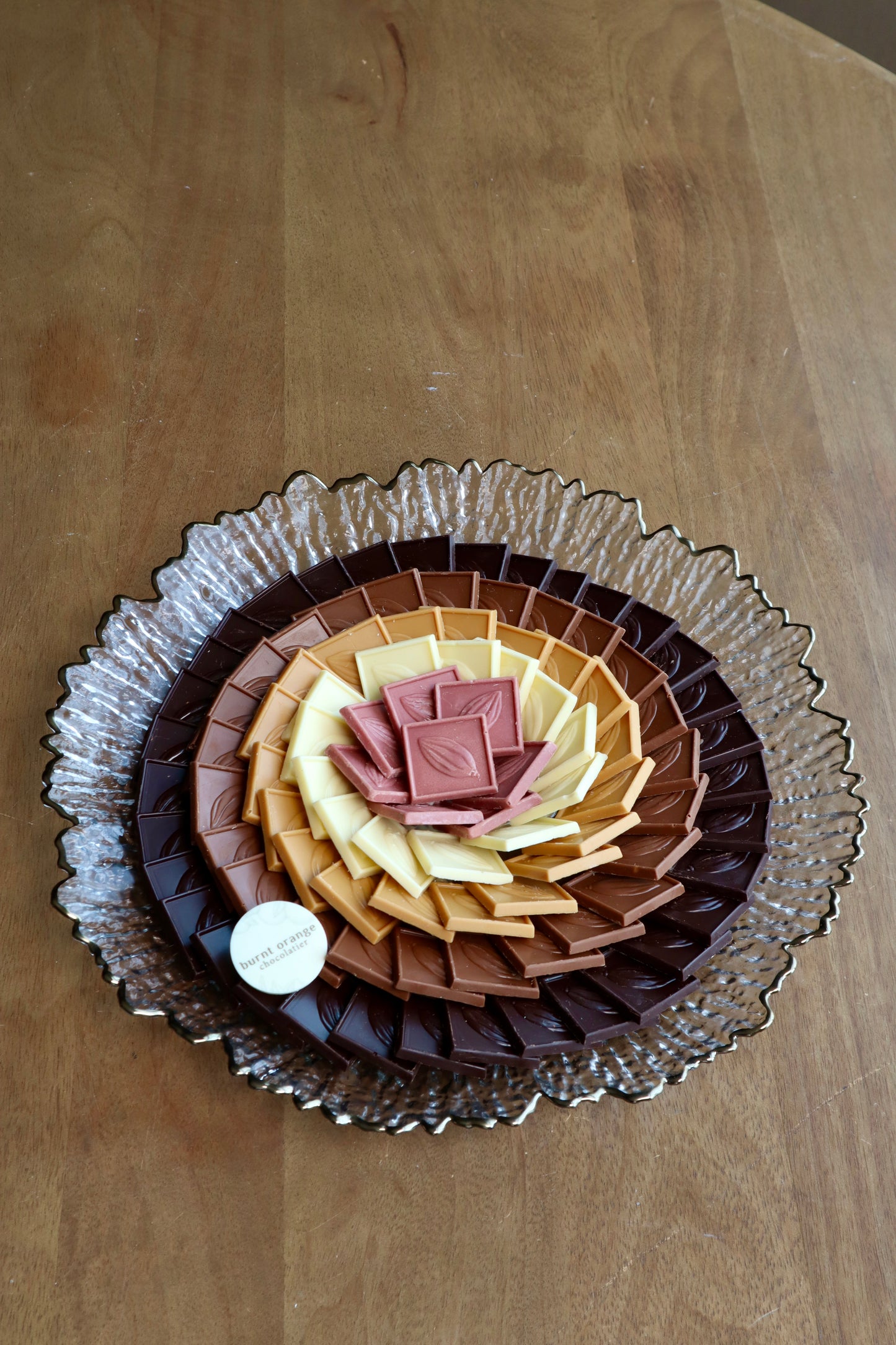 Chocolate Slab Assortment Glass Plate